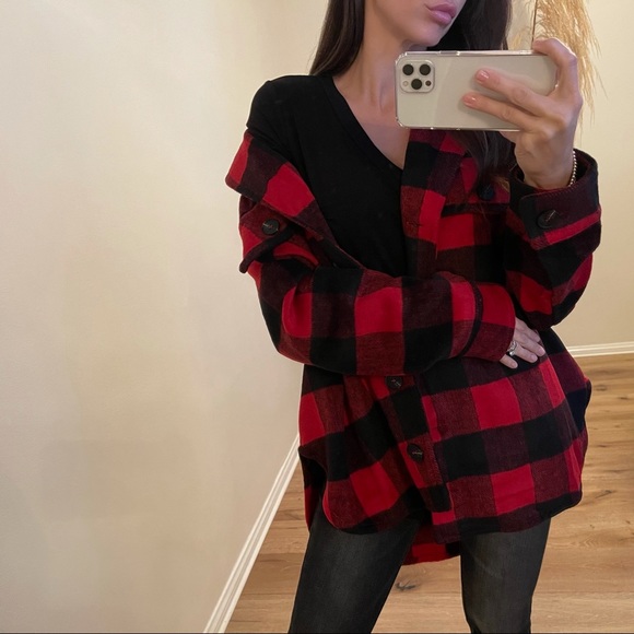 NEW✨Holly Plaid Coat | Red + Black - Picture 3 of 10